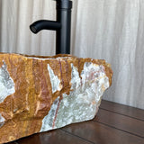 Rustic Green Onyx Stone Sink | Handmade & Natural | Luxury
