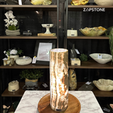 Striped Cylinder Onyx Lamp