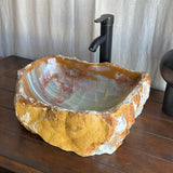 Rustic Green Onyx Stone Sink | Handmade & Natural | Luxury