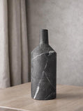 Handmade Black Marble Vase | Modern Stone Flower Vase | Minimalist Home Decor | Luxury Natural Marble Bottle Vase | Sculptural Table Decor