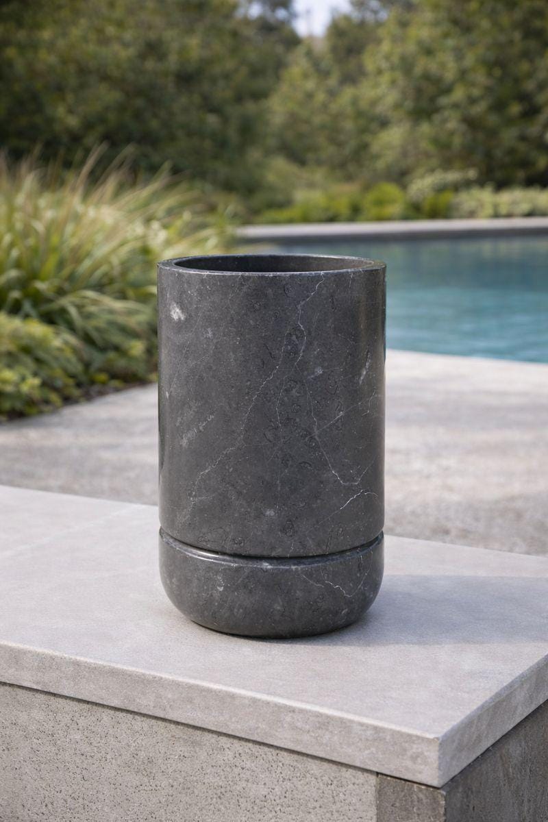 Handcrafted Marble Wine Chiller | Polished Stone Bottle Cooler