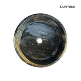 Lavabo de Mármol Hecho a Mano – Lavabo Redondo de Piedra 15.75", Lavabo Moderno de Mármol Natural