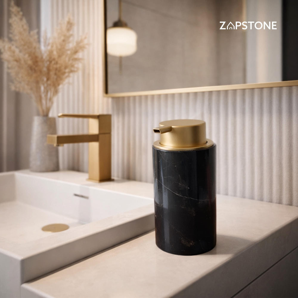 Marble Soap Dispenser – Luxury Bathroom Decor, Modern Stone Lotion Pump, Minimalist Vanity Accessory