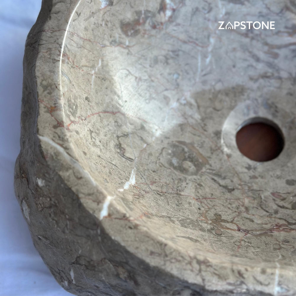 River Stone Sink | Handmade Natural Stone Over the Counter Sink