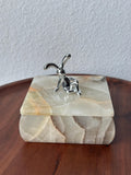 Handmade Green Onyx Jewelry Box – Luxury Stone Trinket Box with Lid – Elegant Natural Onyx Storage Case – Unique Gift