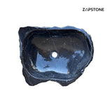 Rustic Marble Bathroom Sink | Luxury Vessel Sink | Unique Hand Carved Black Marble Basin – Natural Stone