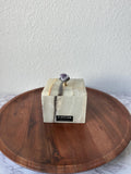 Green Onyx Jewelry Box with Amethyst Top – Handmade Stone Trinket Box – Luxury Crystal Storage Jar – Unique Gift