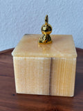 Caja de Joyería de Ónix Amarillo | Caja de Piedra Hecha a Mano | Almacenamiento de Lujo para Recuerdos, Regalo