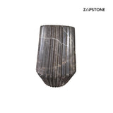Handmade Gray Marble Vase – Luxury Stone Flower Vase, Fluted Sculptural Decor, Modern Minimalist Home Accent, Elegant Centerpiece