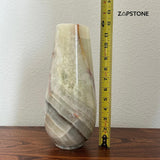 Green Onyx Vase, Handmade Stone Flower Vase, Luxury Marble Decor, Modern Home Accent, Natural Onyx Centerpiece, Elegant Gift Idea (Piece I)