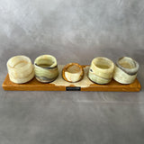 Set de Tequila de Ónix Verde, Set Mezcalero Hecho a Mano con Platito para Sal, Caballitos de Piedra de Lujo, Regalo Único para Él