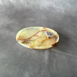 Green Onyx Ring Dish with Amethyst Knob 6.7” L × 4.3" W | Key Holder, Coin Holder, Luxury Oval Trinket Dish | Handmade Onyx Decor