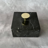 Luxury Marble & Onyx Jewelry Box with Gold Knob – Natural Stone Trinket Box, Elegant Vanity Storage, High-End Keepsake Gift