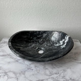 Lavabo de Mármol Hecho a Mano | Lavabo Ovalado de Piedra 15.7" x 12.6" | Lavabo de Mármol Natural | Lavabo Moderno de Lujo