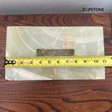 Cubierta para Caja de Pañuelos de Ónix Verde | Portapañuelos Rectangular de Piedra Hecho a Mano | Decoración de Baño de Lujo