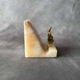 Natural Onyx Phone Stand, Handmade Stone Phone Holder, Luxury Desk Decor, Minimalist Office Accessory, Unique Gift