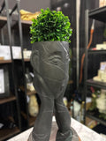 Florero de Rostro de Mármol Negro Hecho a Mano | Florero Escultural Grande | Decoración de Lujo | Arte en Piedra Mate | Pieza Imponente