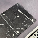 Set de Dominó de Mármol de Lujo | Dominó de Piedra Blanca y Negra Hecho a Mano | Decoración Moderna de Mesa | Regalo Único
