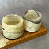 Set de Tequila de Ónix Verde, Set Mezcalero Hecho a Mano con Platito para Sal, Caballitos de Piedra de Lujo, Regalo Único para Él