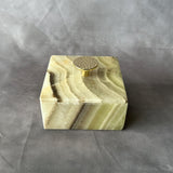 Luxury Marble & Onyx Jewelry Box with Gold Knob – Natural Stone Trinket Box, Elegant Vanity Storage, High-End Keepsake Gift