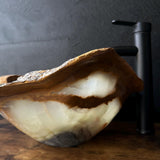 Green Onyx Stone Vessel Sink, Handmade Natural Onyx Countertop Sink, Luxury Modern Vanity Basin, Unique Marble Sink, High End Bathroom Decor