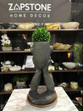 Florero de Rostro de Mármol Negro Hecho a Mano | Florero Escultural Grande | Decoración de Lujo | Arte en Piedra Mate | Pieza Imponente
