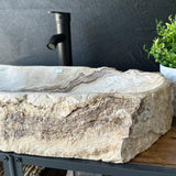 Beige Onyx Stone Sink | Natural Stone Vessel Sink | Modern Wabi Sabi | Rustic Luxury Sink