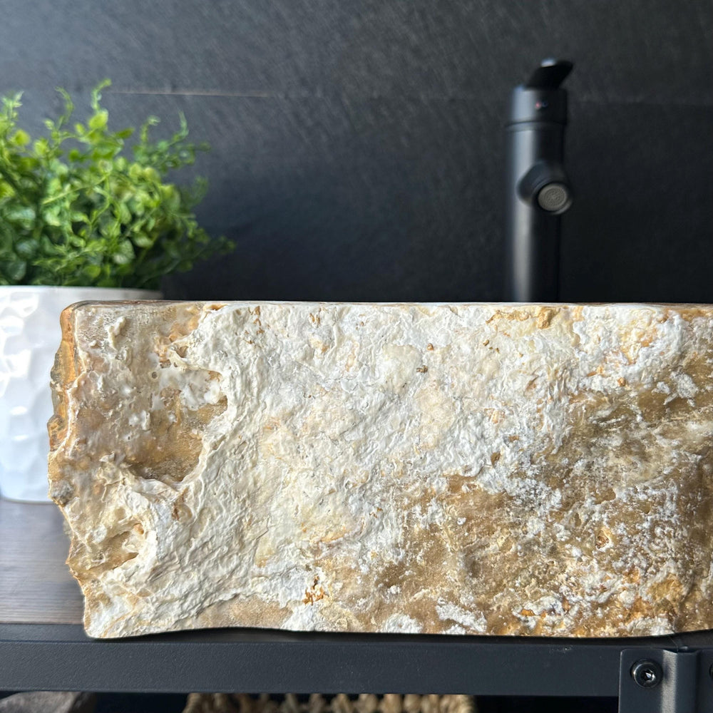 Green Onyx Bathroom Vessel Sink | Luxury Sink | One-of-a-Kind Hand Carved Onyx Vessel Sink – Natural Stone Bathroom Sink