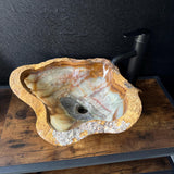 Green Onyx Stone Vessel Sink, Handmade Natural Onyx Countertop Sink, Luxury Modern Vanity Basin, Unique Marble Sink, High End Bathroom Decor