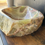 Rustic Onyx Stone Vessel Sink, Handmade Natural Stone Countertop Sink, Luxury Modern Vanity Basin, Unique High End Bathroom Decor