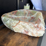 Rustic Onyx Stone Vessel Sink, Handmade Natural Stone Countertop Sink, Luxury Modern Vanity Basin, Unique High End Bathroom Decor