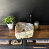 Rustic Onyx Stone Vessel Sink, Handmade Natural Stone Countertop Sink, Luxury Modern Vanity Basin, Unique High End Bathroom Decor