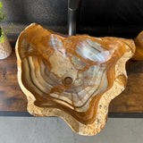 Green Onyx Stone Vessel Sink, Handmade Natural Onyx Countertop Sink, Luxury Modern Vanity Basin, Unique Marble Sink, High End Bathroom Decor