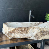 Beige Onyx Stone Sink | Natural Stone Vessel Sink | Modern Wabi Sabi | Rustic Luxury Sink
