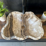 Lavabo Rústico de Ónix | Lavabo de Piedra Beige | Lavabo de Baño | Lavabo de Piedra Natural Hecho a Mano | Lavabo de Lujo