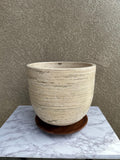 XL Beige Travertine Vessel Sink – Natural Stone Round Bathroom Sink – Luxury Spa Style Countertop Basin – Modern Organic Marble Vanity Sink