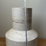 Travertine Flower Vase – Luxury Stone Vase, Wabi Sabi Modern Decor, Neutral Minimalist Home Accent Natural Stone Centerpiece, Reversible