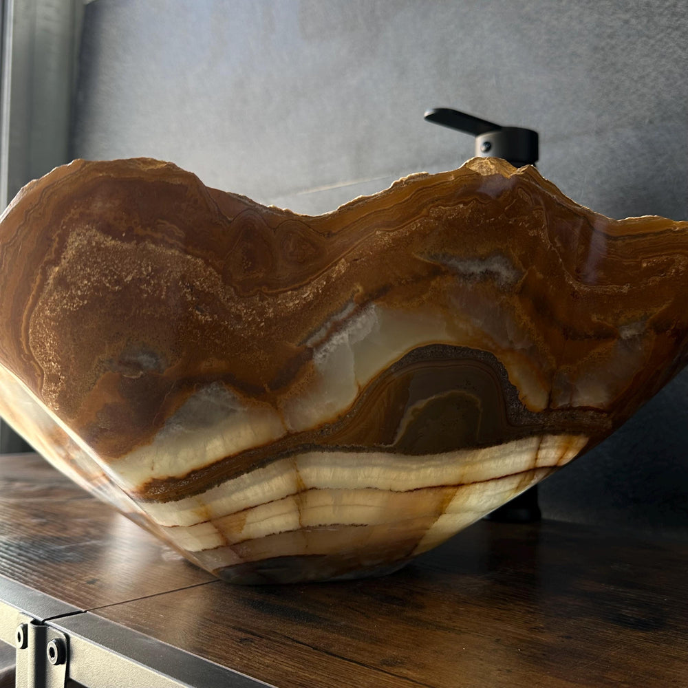 Green Onyx Stone Vessel Sink, Handmade Natural Onyx Countertop Sink, Luxury Modern Vanity Basin, Unique Marble Sink, High End Bathroom Decor
