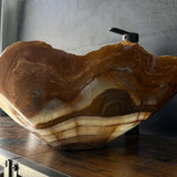 Green Onyx Stone Vessel Sink, Handmade Natural Onyx Countertop Sink, Luxury Modern Vanity Basin, Unique Marble Sink, High End Bathroom Decor
