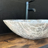Marble Vessel Bathroom Sink | One-of-a-Kind Handcrafted Marble Sink, Natural Stone Bathroom Basin, Luxury Sink