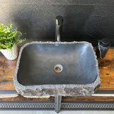 Rustic Black Marble Vessel Sink (Piece II)