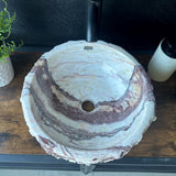Lavabo de Piedra de Ónix | Lavabo de Piedra Natural | Lavabo Moderno Irregular de Ónix Hecho a Mano | Lavabo Redondo Rústico