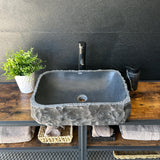 Rustic Black Marble Vessel Sink (Piece II)