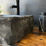 Rustic Black Marble Vessel Sink (Piece II)