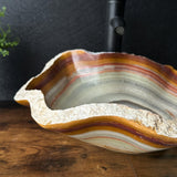 Onyx Rustic Vessel Sink, Natural Stone Bathroom Sink, Handmade Onyx Basin, Luxury Vanity Sink, Irregular Stone Wash Basin (Piece I)