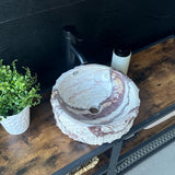Lavabo de Piedra de Ónix | Lavabo de Piedra Natural | Lavabo Moderno Irregular de Ónix Hecho a Mano | Lavabo Redondo Rústico