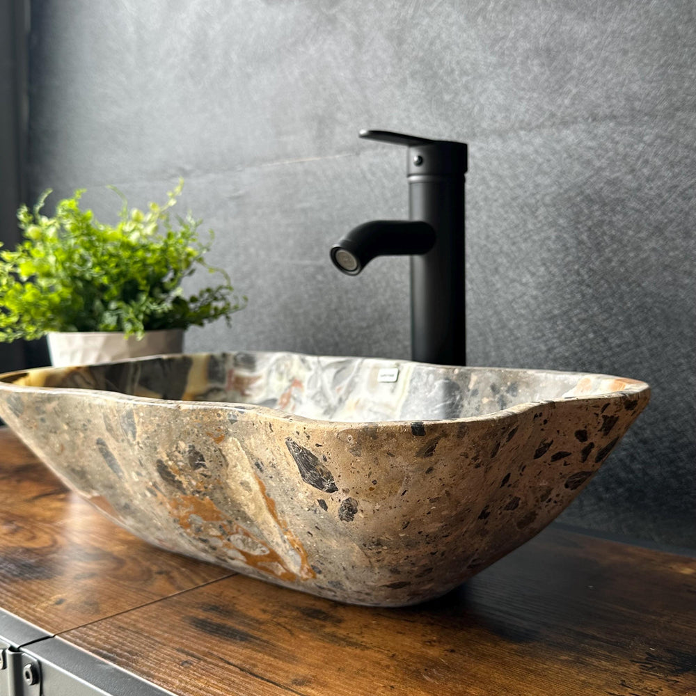 Green Onyx Bathroom Vessel Sink | Luxury Sink | One-of-a-Kind Hand Carved Onyx Bowl Sink – Natural Stone Bathroom Basin