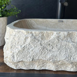 Rustic Travertine Stone Vessel Sink | Natural Rock Bathroom Sink | Handmade Modern Vanity Basin | One of a Kind Stone Sink | Wabi Sabi