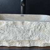 Rustic Travertine Stone Vessel Sink | Natural Rock Bathroom Sink | Handmade Modern Vanity Basin | One of a Kind Stone Sink | Wabi Sabi