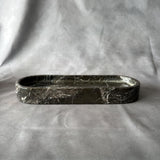 Set of 3 Volcanic Stone Salsa Set with Wooden Spoons and Marble Tray - Handmade Serving Set Natural Stone
